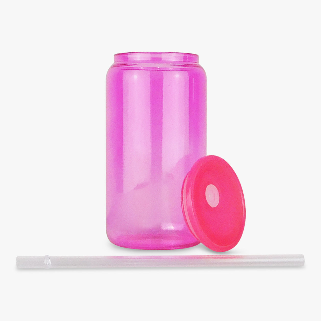 16oz Jelly Coloured Glass Sublimation Can with Coloured Lid