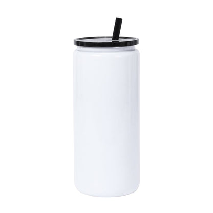 16oz Stainless Steel Sublimation Can with Coloured Lid