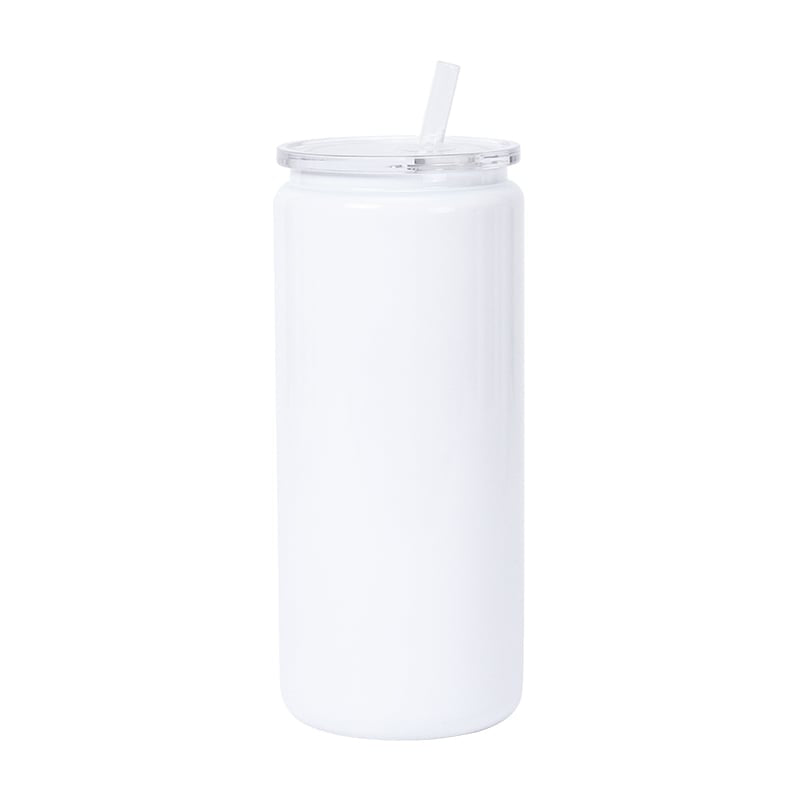 16oz Stainless Steel Sublimation Can with Coloured Lid