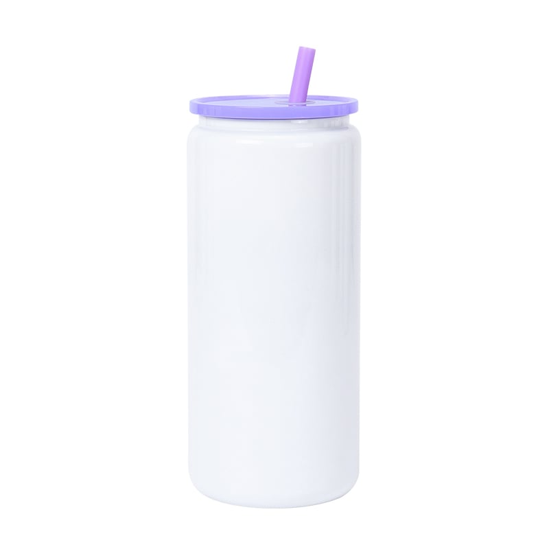 16oz Stainless Steel Sublimation Can with Coloured Lid