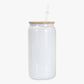 16oz White Shimmer Sublimation Glass Can