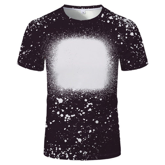 Bleached Splatter Black Sublimation T-Shirt