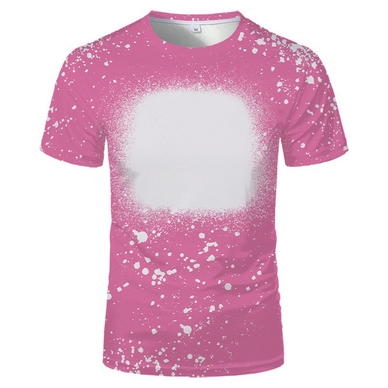 Bleached Splatter Pink Sublimation T-Shirt