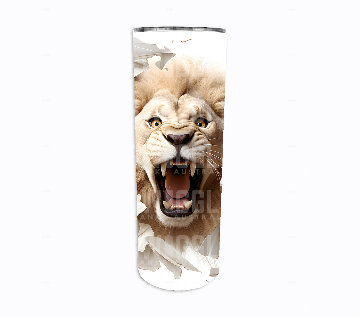 3D Leaping Lion - Digital Download - 20oz Skinny Straight Tumbler Wrap