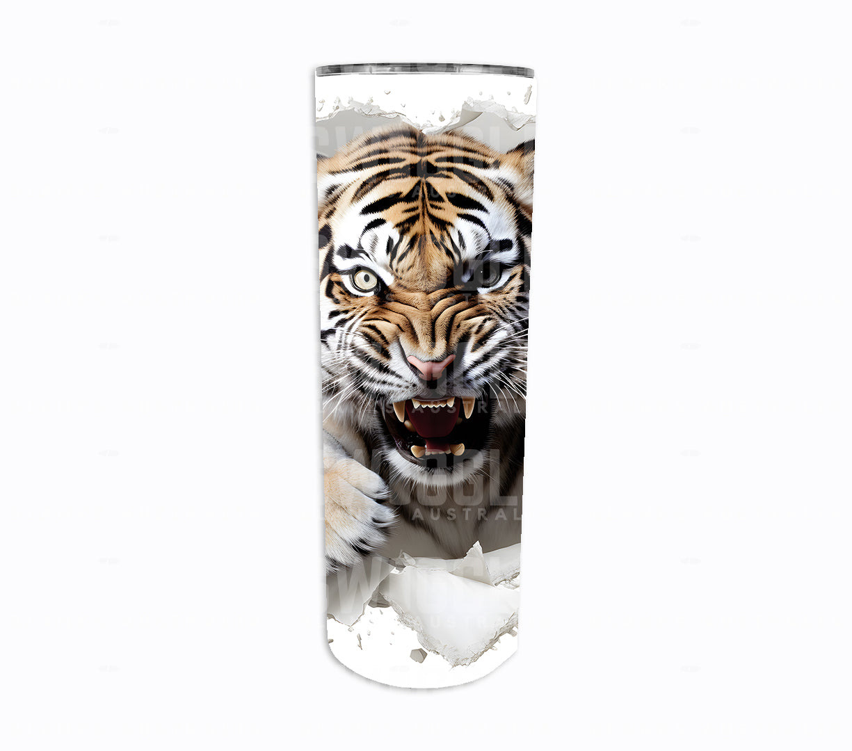 3D Leaping Tiger - Digital Download - 20oz Skinny Straight Tumbler Wrap
