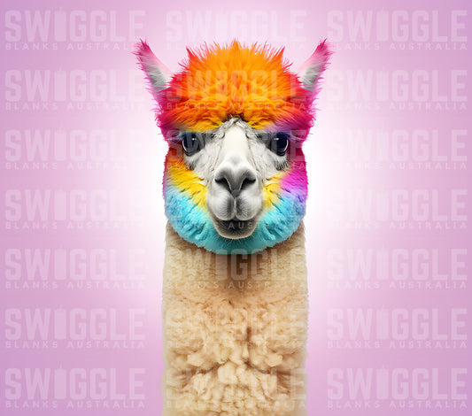 3D Rainbow Alpaca - Digital Download - 20oz Skinny Straight Tumbler Wrap