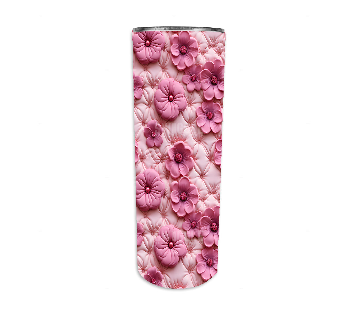 3D Quilted Flowers #3 - Digital Download - 20oz Skinny Straight Tumbler Wrap