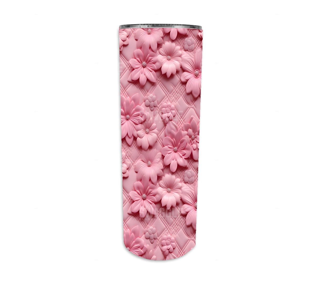 3D Quilted Flowers #1 - Digital Download - 20oz Skinny Straight Tumbler Wrap