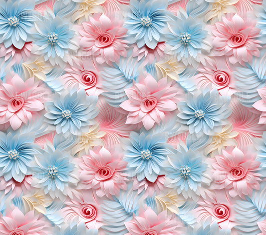 3D Paper Flowers #1 - Digital Download - 20oz Skinny Straight Tumbler Wrap
