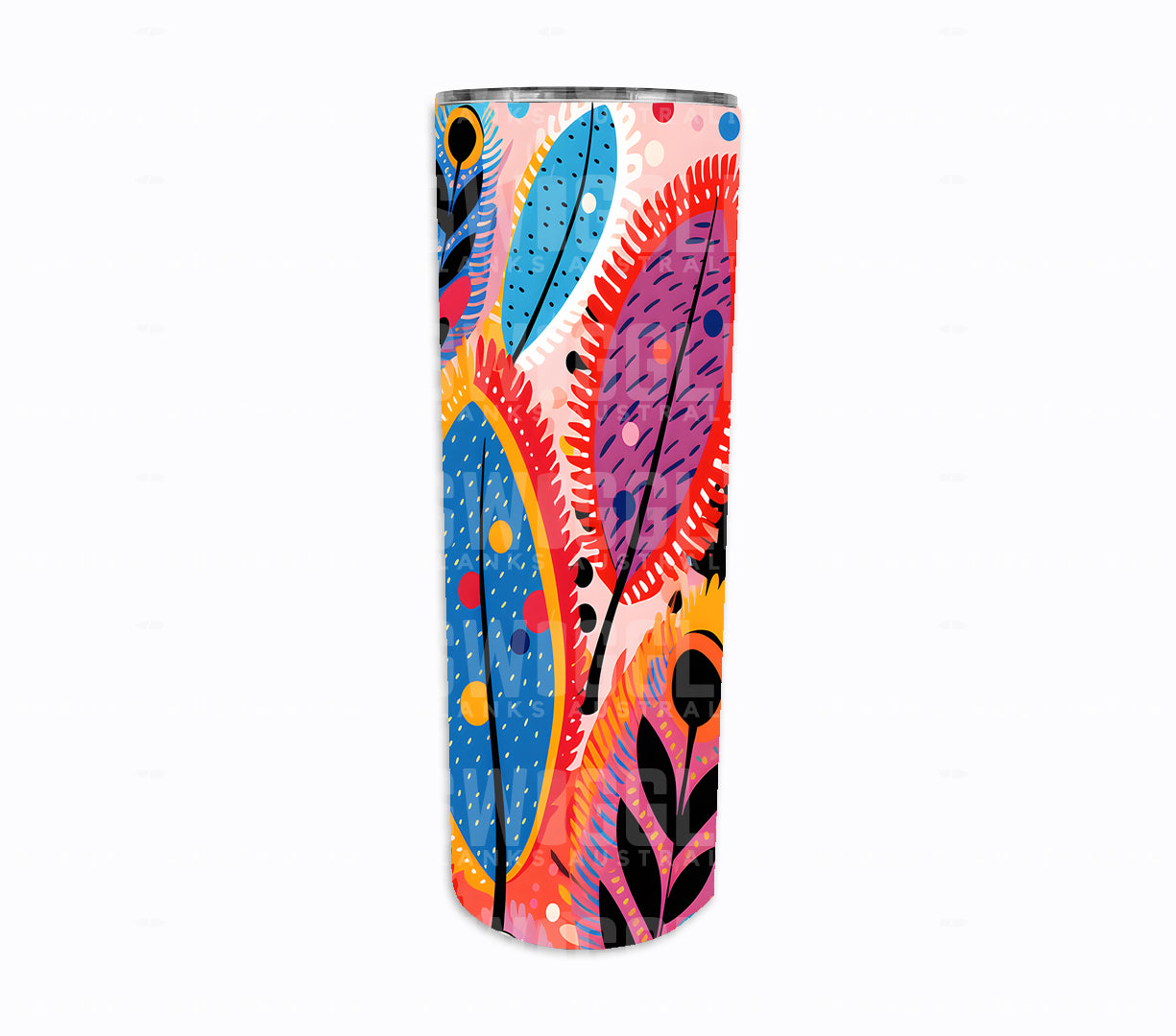 Feathers Abstract Print #98 - Digital Download - 20oz Skinny Straight Tumbler Wrap