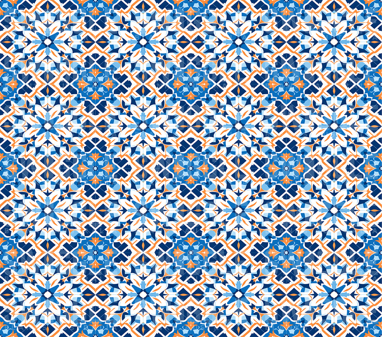 Moroccan Tiles Abstract Print #35 - Digital Download - 20oz Skinny Straight Tumbler Wrap