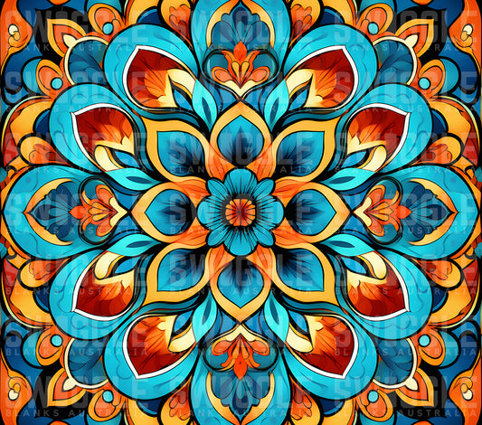 Mandala Abstract Print #54 - Digital Download - 20oz Skinny Straight Tumbler Wrap