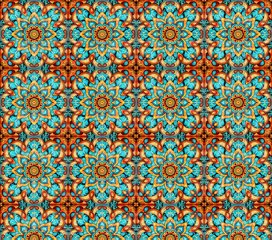 Moroccan Tiles Abstract Print #60 - Digital Download - 20oz Skinny Straight Tumbler Wrap