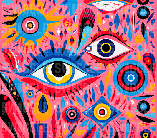 Eyes Abstract Print #75 - Digital Download - 20oz Skinny Straight Tumbler Wrap