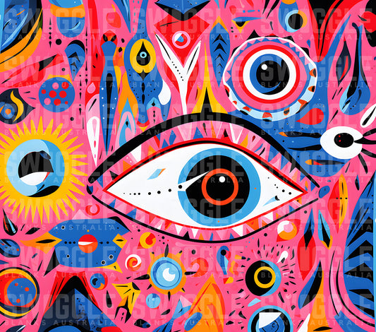 Eyes Abstract Print #76 - Digital Download - 20oz Skinny Straight Tumbler Wrap