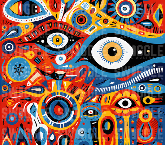 Eyes Abstract Print #79 - Digital Download - 20oz Skinny Straight Tumbler Wrap