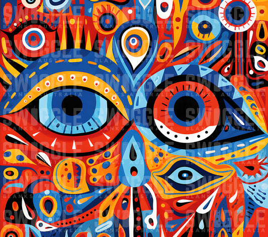 Eyes Abstract Print #82 - Digital Download - 20oz Skinny Straight Tumbler Wrap