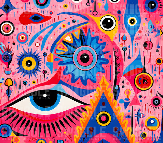 Eyes Abstract Print #88 - Digital Download - 20oz Skinny Straight Tumbler Wrap