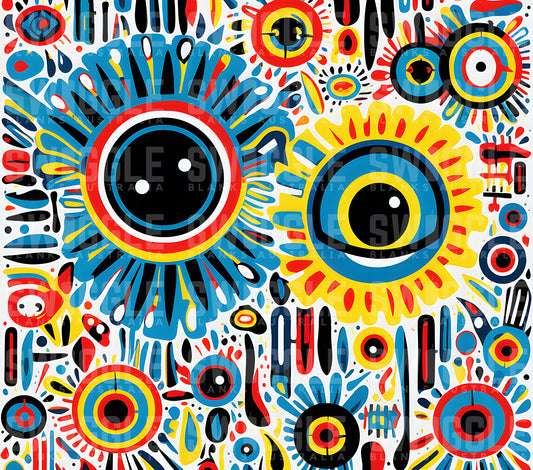 Eyes Abstract Print #92 - Digital Download - 20oz Skinny Straight Tumbler Wrap