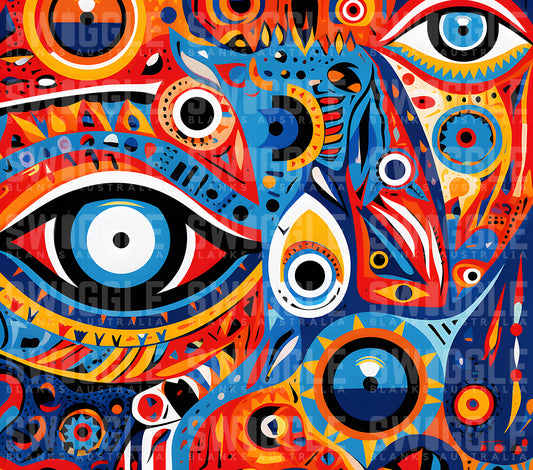 Eyes Abstract Print #99 - Digital Download - 20oz Skinny Straight Tumbler Wrap