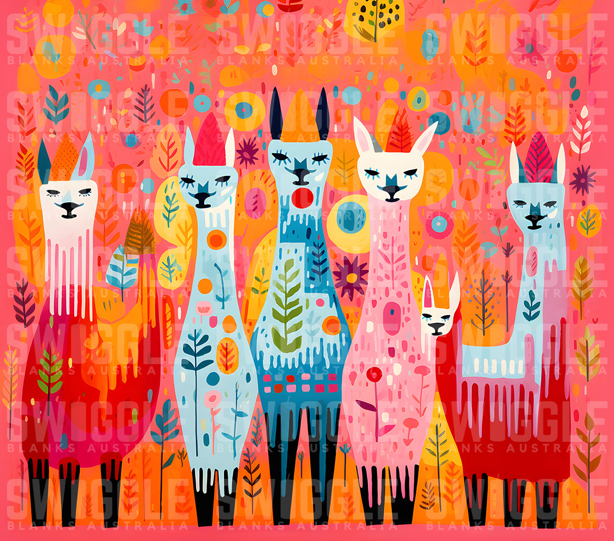 Llamas Animals #13 - Digital Download - 20oz Skinny Straight Tumbler Wrap