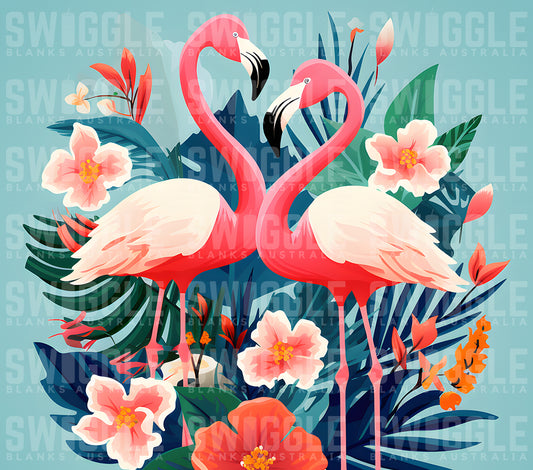 Flamingo Animals #21 - Digital Download - 20oz Skinny Straight Tumbler Wrap
