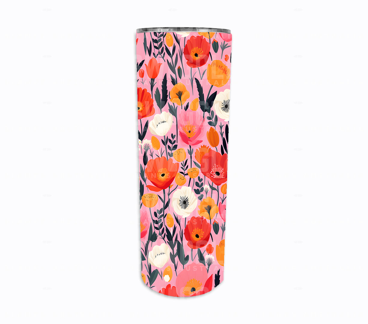 Poppy Florals #5 - Digital Download - 20oz Skinny Straight Tumbler Wrap