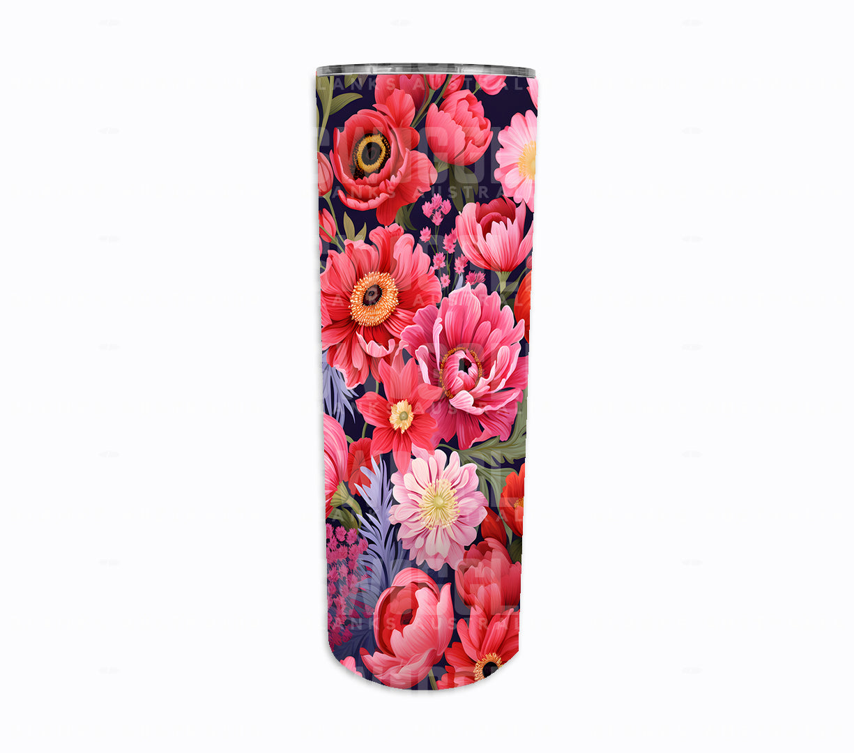 Pink Mix Florals #7 - Digital Download - 20oz Skinny Straight Tumbler Wrap