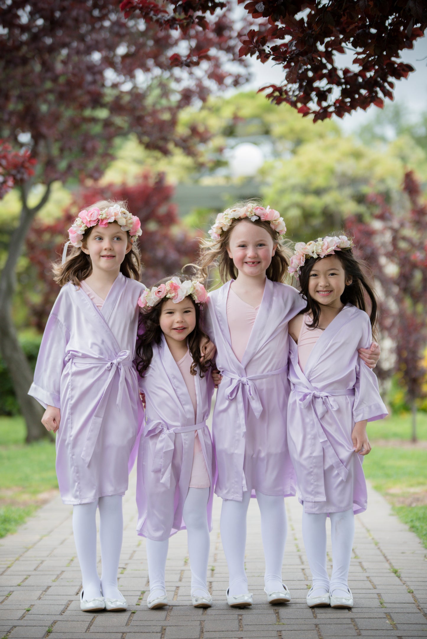 Lilac Children's Satin Robe