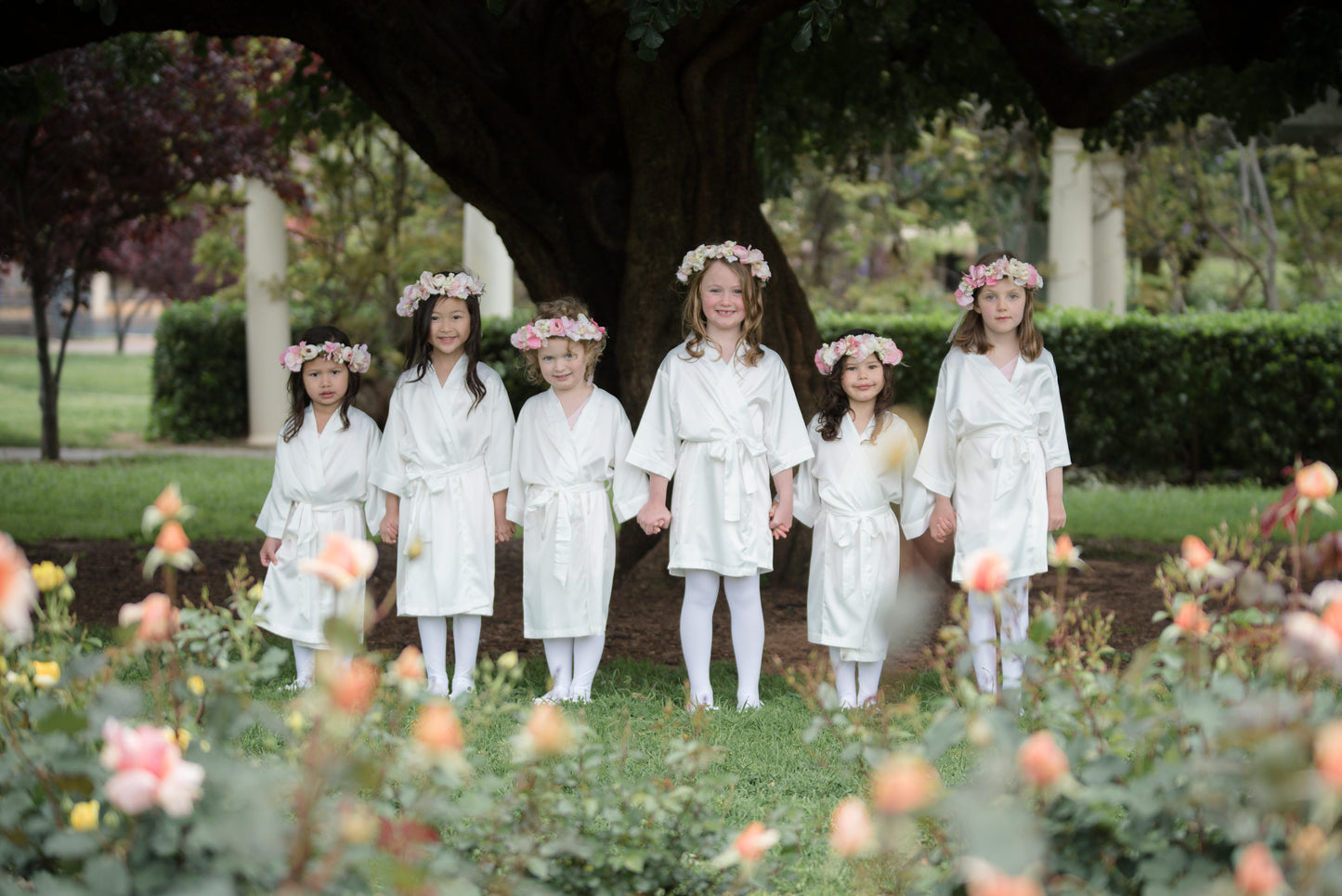 White Children's Satin Robe