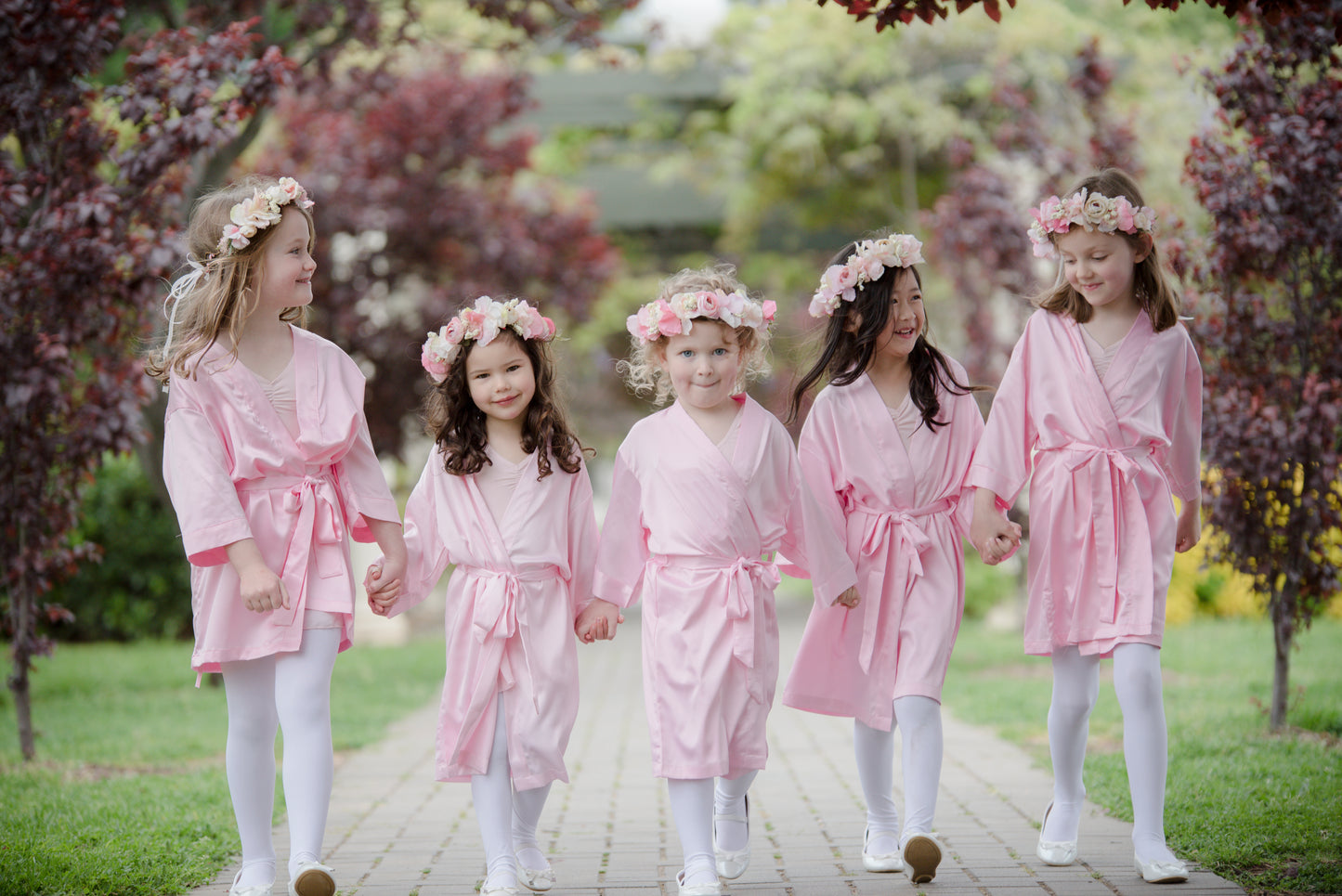 Light Pink Children's Satin Robe