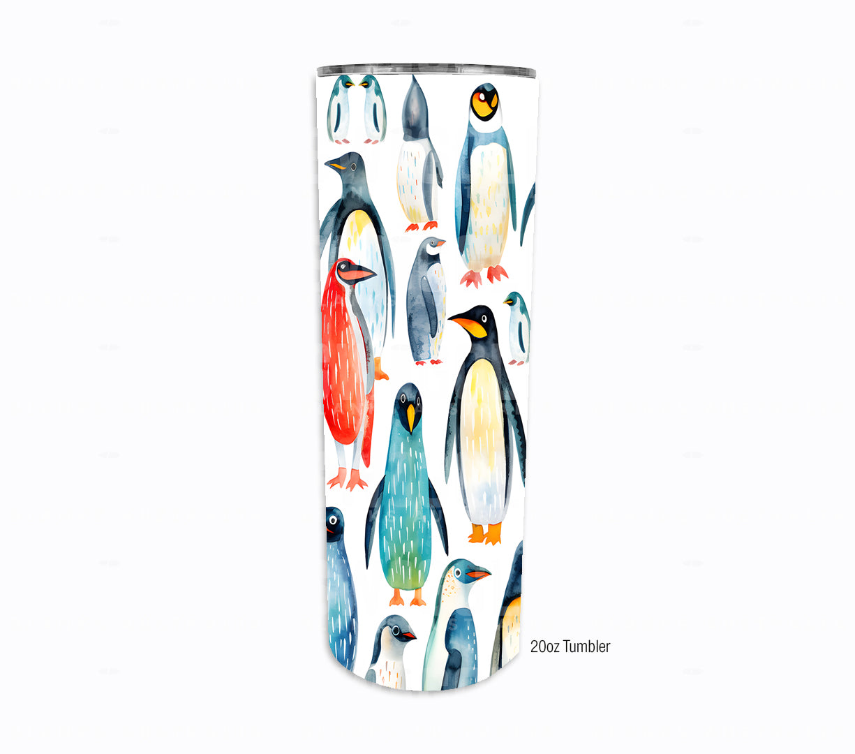 Penguins Watercolour Kids #114 - Digital Download - Assorted Bottle Sizes