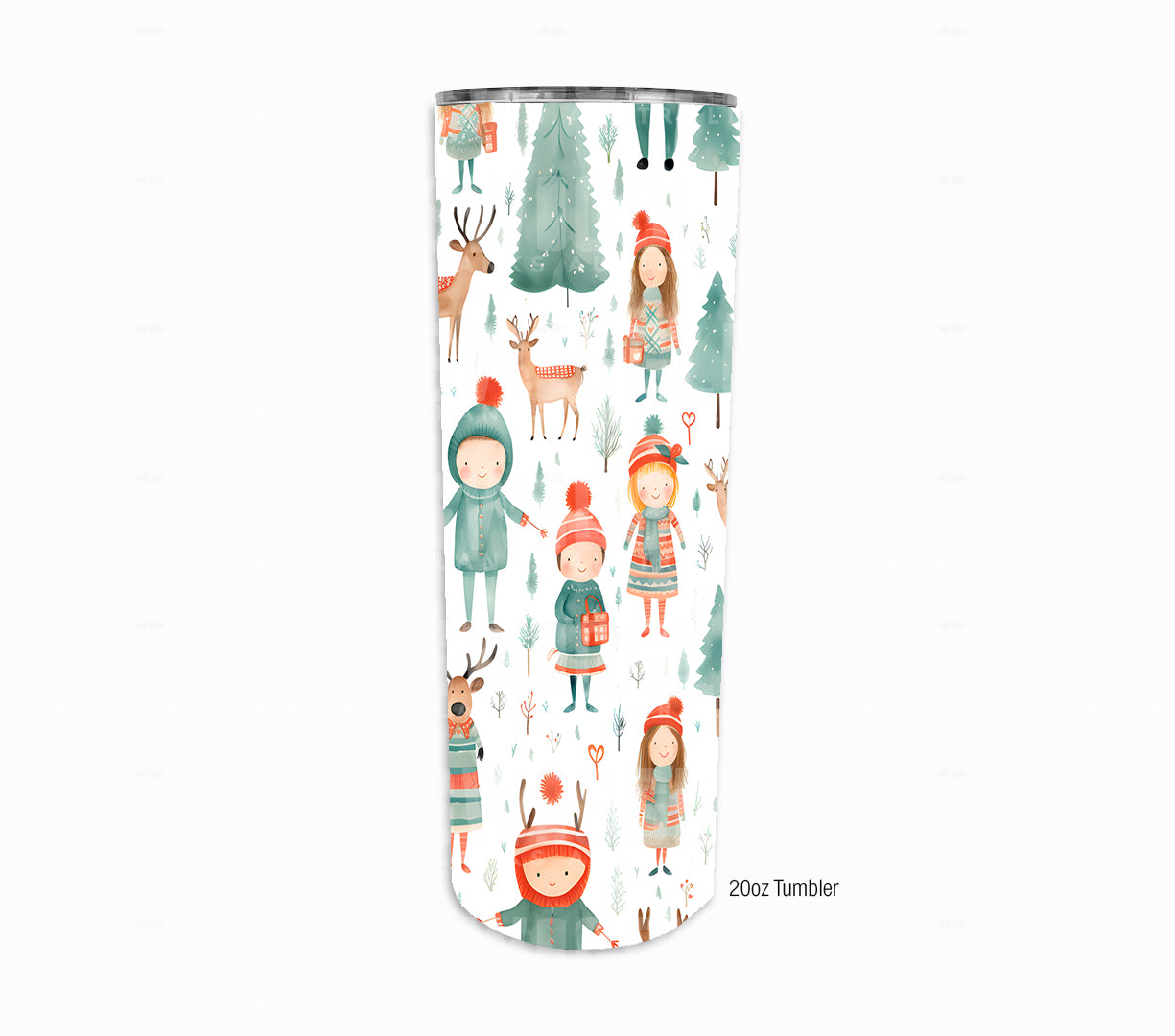 Christmas Watercolour Kids #155 - Digital Download - Assorted Bottle Sizes