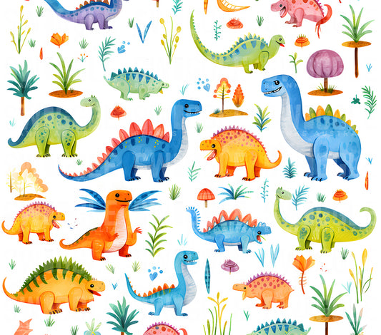Dinosaurs Watercolour Kids #108 - Digital Download - Assorted Bottle Sizes