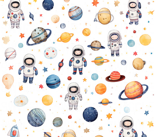 Astronauts in Space Watercolour Kids #131 - Digital Download - Assorted Bottle Sizes