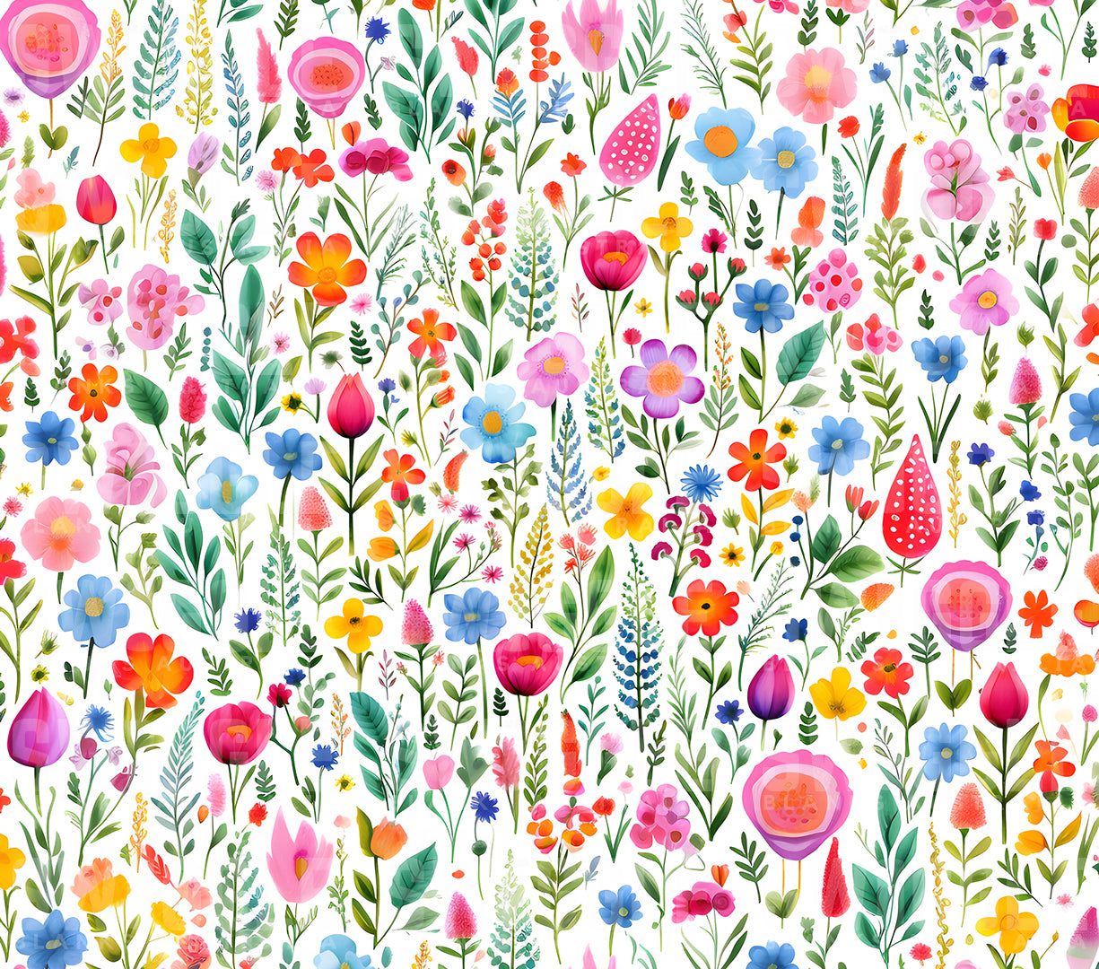 Field of Flowers Watercolour Kids #132 - Digital Download - Assorted Bottle Sizes