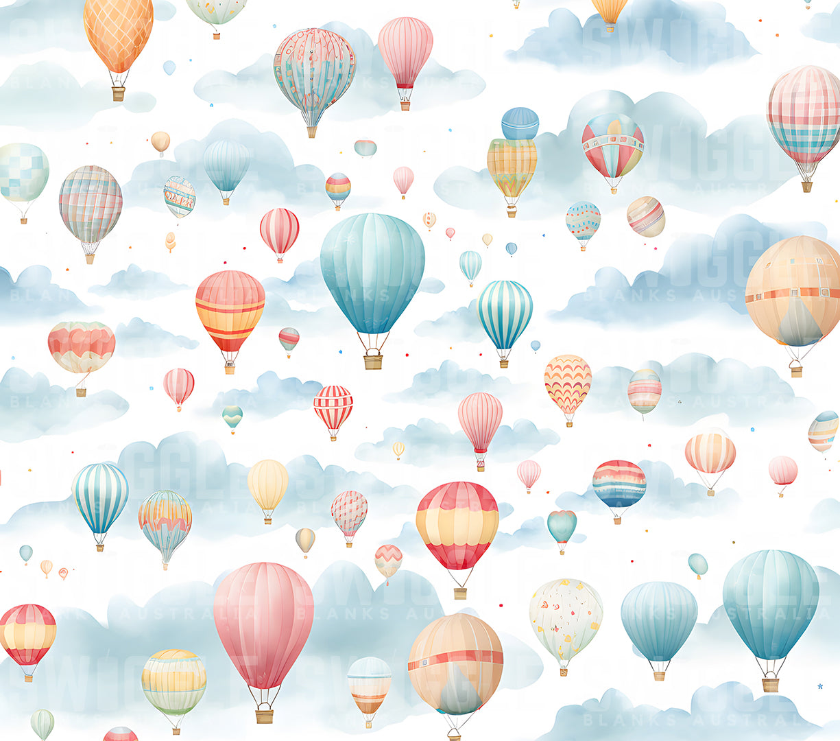 Hot Air Balloons Watercolour Kids #140 - Digital Download - Assorted Bottle Sizes