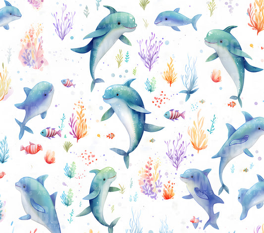 Dolphins Watercolour Kids #141 - Digital Download - Assorted Bottle Sizes