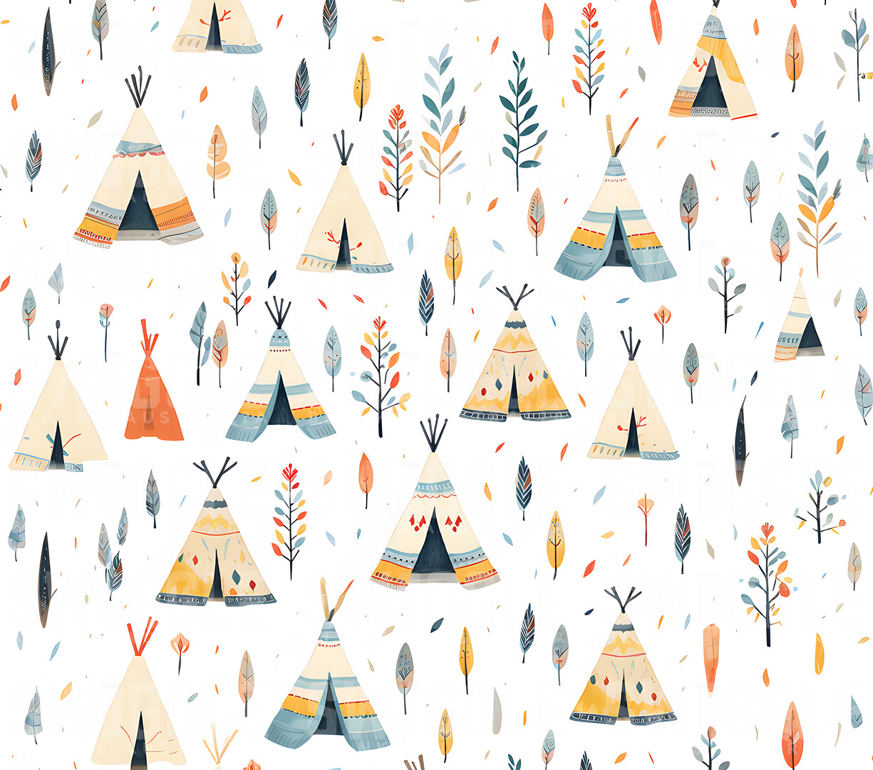 Teepees Watercolour Kids #148 - Digital Download - Assorted Bottle Sizes