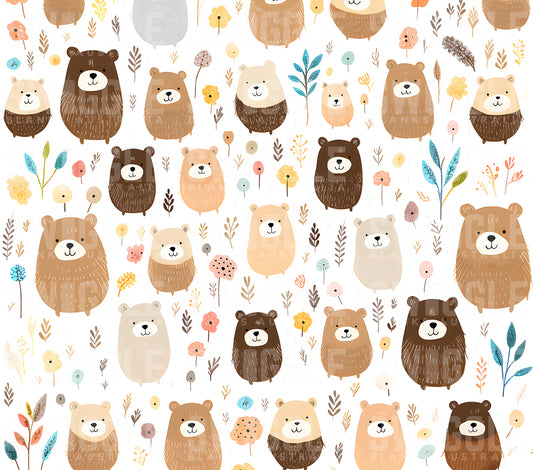 Brown Bears Watercolour Kids #60 - Digital Download - Assorted Bottle Sizes
