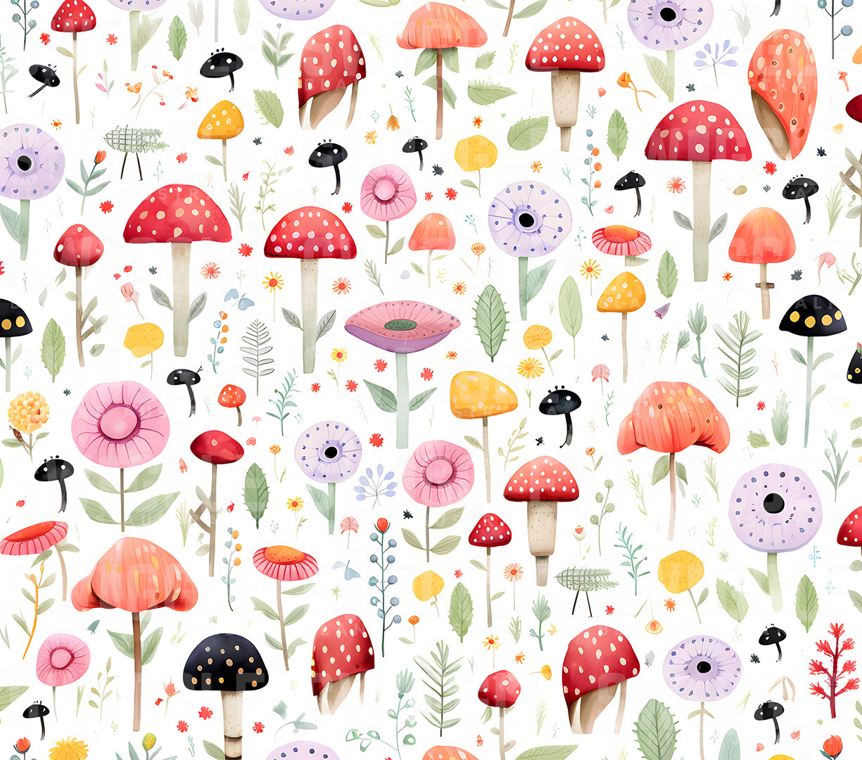 Wild Mushrooms Watercolour Kids #61 - Digital Download - Assorted Bottle Sizes
