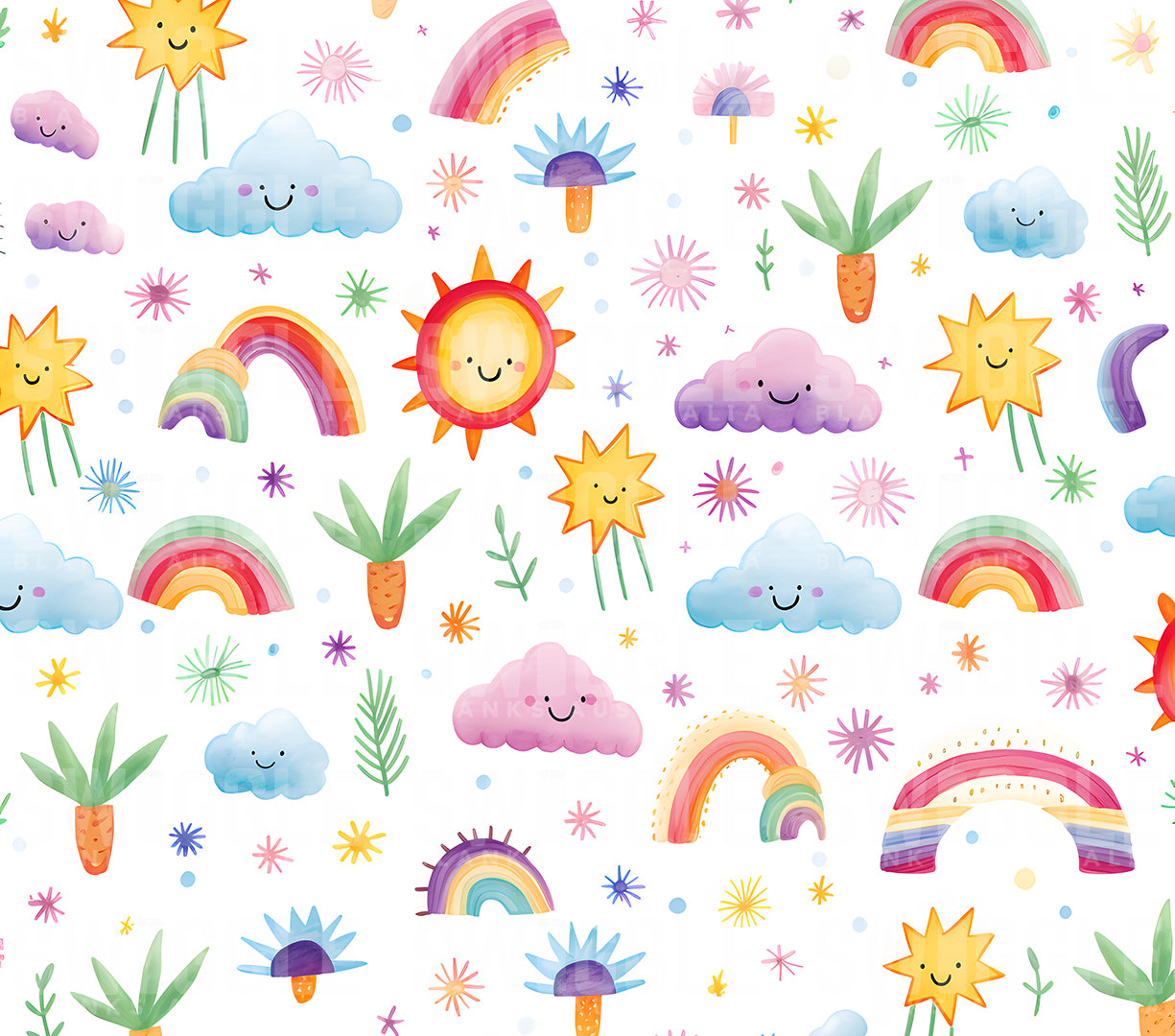 Rainbows Watercolour Kids #96 - Digital Download - Assorted Bottle Siz ...