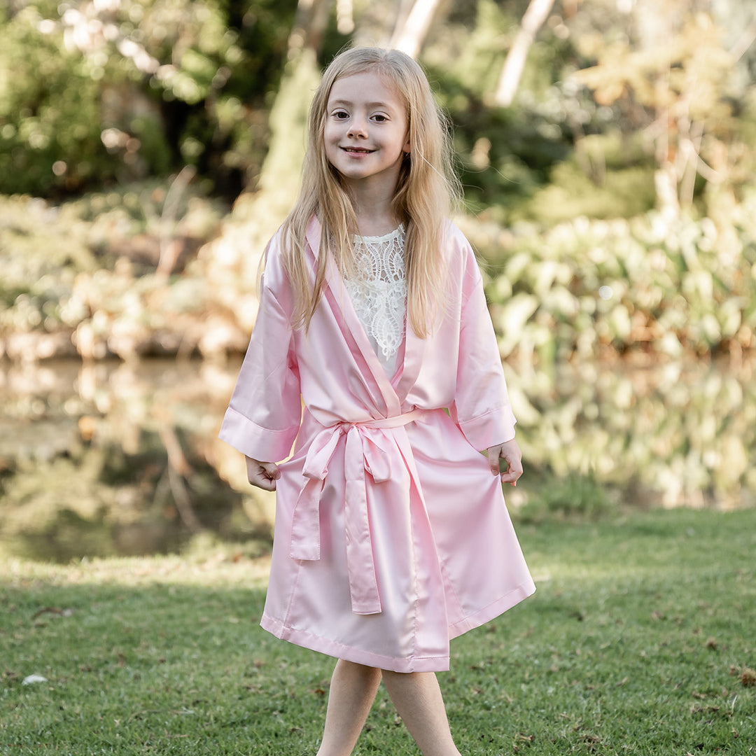 Light Pink Children's Satin Robe