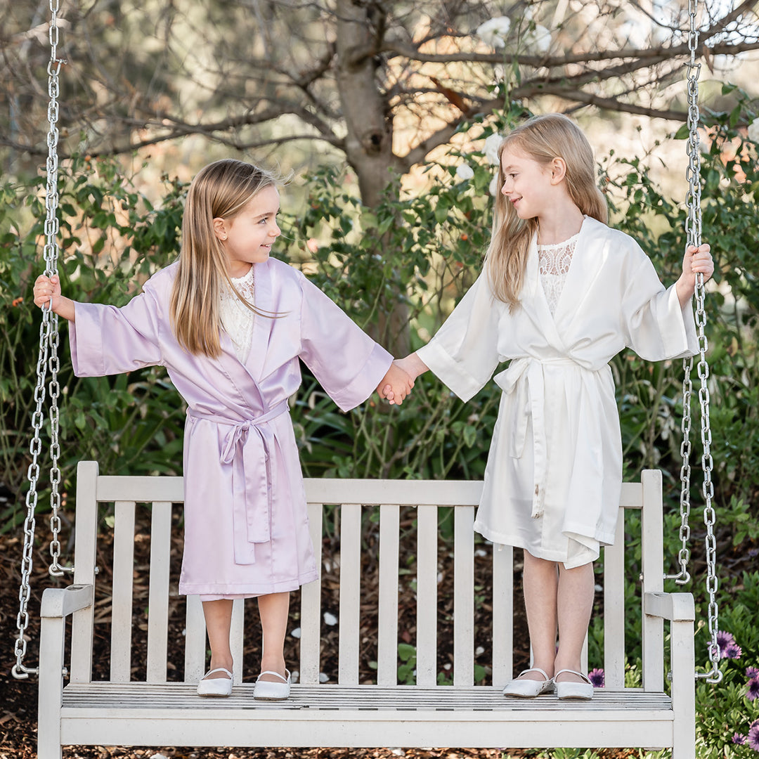 Lilac Children's Satin Robe