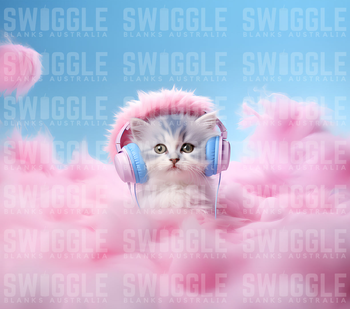 Listening Kitty Animal Bundle - Digital Download - 20oz Skinny Straight Tumbler Wrap