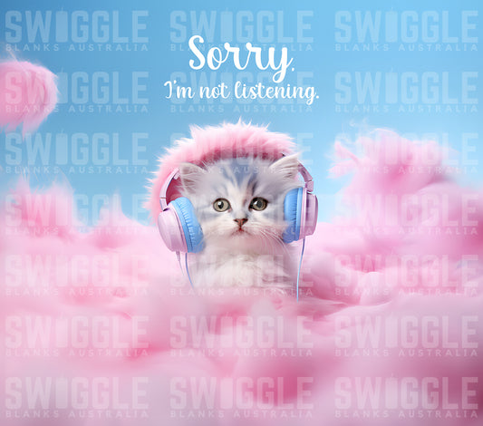 Listening Kitty Animal Bundle - Digital Download - 20oz Skinny Straight Tumbler Wrap
