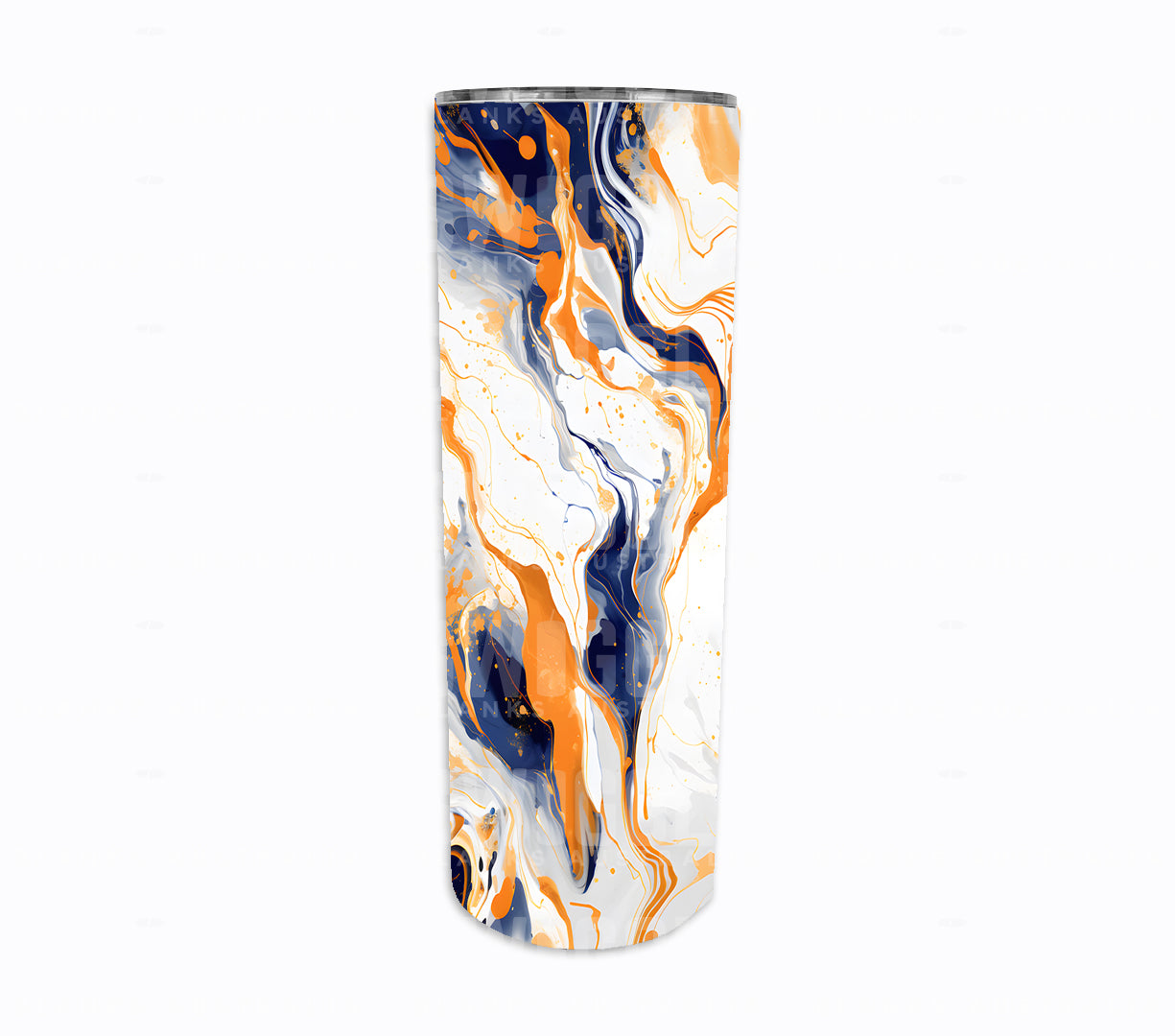 Blue & Orange Marble #14 - Digital Download - 20oz Skinny Straight Tumbler Wrap