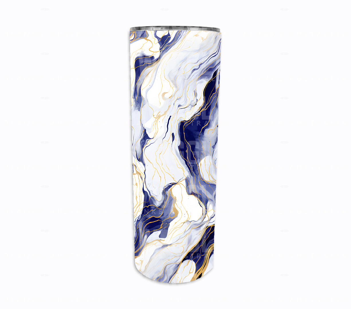 Navy & White Marble #15 - Digital Download - 20oz Skinny Straight Tumbler Wrap