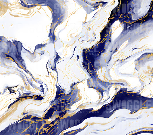Navy & White Marble #16 - Digital Download - 20oz Skinny Straight Tumbler Wrap