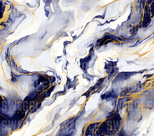 Navy & White Marble #18 - Digital Download - 20oz Skinny Straight Tumbler Wrap